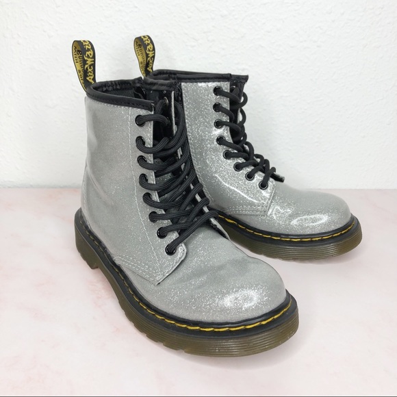 Dr. Martens Other - Dr. Martens Junior 1460 boots silver glitter lace up size 13 little kid